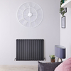 Design Heizkörper Horizontal Doppellagig Anthrazit 635mm x 826mm 1307W - Sloane,  von Hudson Reed