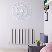 Design Heizkörper Horizontal Doppellagig Hellgrau 635mm x 1000mm 1022W - Sloane,  von Hudson Reed