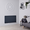 Design Heizkörper Horizontal doppellagig in Anthrazit 635x1180mm 2086W - Hudson Reed