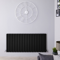 Design Heizkörper Horizontal Doppellagig Matt-Schwarz 635mm x 1416mm 2236W - Revive