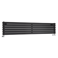 Design Heizkörper Horizontal Doppellagig Schwarz 354mm x 1780mm 1325W - Revive,  von Hudson Reed