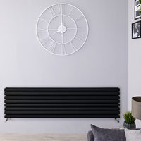 Design Heizkörper Horizontal Doppellagig Schwarz 472mm x 1780mm 1798W - Revive