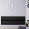 Design Heizkörper Horizontal Doppellagig Schwarz 590mm x 1600mm 1881W - Revive,  von Hudson Reed