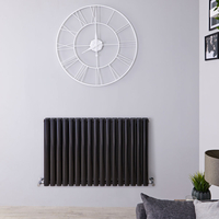 Design Heizkörper Horizontal Doppellagig Schwarz 635mm x 1000mm 1584W - Revive