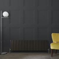 Design Heizkörper Horizontal (Doppellaging) 400mm x 1416mm Grau (Carbon Grey) - Revive