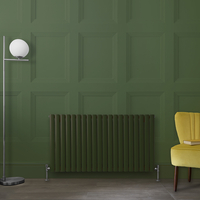 Design Heizkörper Horizontal (Doppellaging) 635mm x 1180mm Grün (Evergreen) - Revive