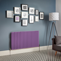 Design Heizkörper Horizontal (Doppellaging) 635mm x 1180mm Lila (Lush Purple) - Revive