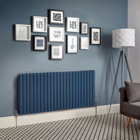 Design Heizkörper Horizontal (Doppellaging) 635mm x 1416mm Blau (Deep Sea Blue) - Revive