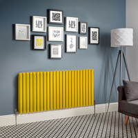 Design Heizkörper Horizontal (Doppellaging) 635mm x 1416mm Gelb (Dandelion Yellow) - Revive