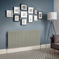 Design Heizkörper Horizontal (Doppellaging) 635mm x 1416mm Grün (Sage Leaf Green ) - Revive