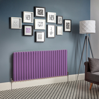 Design Heizkörper Horizontal (Doppellaging) 635mm x 1416mm Lila (Lush Purple) - Revive