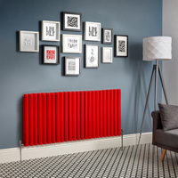 Design Heizkörper Horizontal (Doppellaging) 635mm x 1416mm Rot (Siamese Red) - Revive