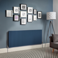 Design Heizkörper Horizontal (Doppellaging) 635mm x 1652mm Blau (Deep Sea Blue) - Revive