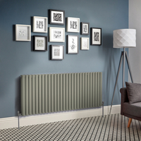 Design Heizkörper Horizontal (Doppellaging) 635mm x 1652mm Grün (Sage Leaf Green ) - Revive