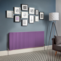 Design Heizkörper Horizontal (Doppellaging) 635mm x 1652mm Lila (Lush Purple) - Revive