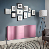 Design Heizkörper Horizontal (Doppellaging) 635mm x 1652mm Pink (Camellia Pink ) - Revive