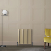 Design Heizkörper Horizontal (Doppellaging) 635mm x 590mm Braun (Elk Brown) - Revive