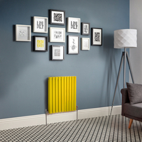 Design Heizkörper Horizontal (Doppellaging) 635mm x 590mm Gelb (Dandelion Yellow) - Revive