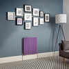 Design Heizkörper Horizontal (Doppellaging) 635mm x 590mm Lila (Lush Purple) - Revive