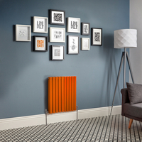 Design Heizkörper Horizontal (Doppellaging) 635mm x 590mm Orange (Sunset Orange) - Revive