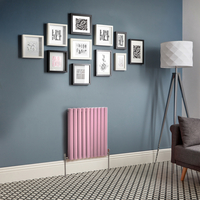 Design Heizkörper Horizontal (Doppellaging) 635mm x 590mm Pink (Camellia Pink ) - Revive
