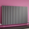 Design Heizkörper Horizontal Einlagig Anthrazit 635mm x 1000mm 1022W - Sloane,  von Hudson Reed