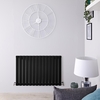 Design Heizkörper Horizontal Einlagig Matt Schwarz 635mm x 980mm 876W - Delta,  von Hudson Reed