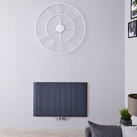 Design Heizkörper Horizontal Einlagig Mittelanschluss - Aluminium Anthrazit 600mm x 945mm 1153W - Aurora