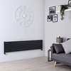 Design Heizkörper Horizontal Einlagig Schwarz 354mm x 1600mm 773W - Sloane,  von Hudson Reed