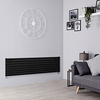Design Heizkörper Horizontal Einlagig Schwarz 472mm x 1600mm 1065W - Revive,  von Hudson Reed