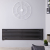 Design Heizkörper Horizontal Einlagig Schwarz 472mm x 1780mm 1162W - Revive,  von Hudson Reed