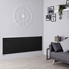 Design Heizkörper Horizontal Einlagig Schwarz 590mm x 1600mm 1299W - Revive,  von Hudson Reed
