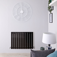 Design Heizkörper Horizontal Einlagig Schwarz 635mm x 840mm 751W - Delta