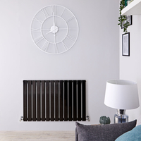 Design Heizkörper Horizontal Einlagig Schwarz 635mm x 980mm 876W - Delta