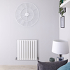 Design Heizkörper Horizontal Einlagig Weiß 635mm x 630mm 563W - Delta,  von Hudson Reed