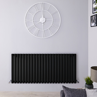 Design Heizkörper Horizontal Matt Schwarz 635mm x 1411mm 1433W Einlagig - Revive,  von Hudson Reed