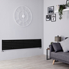 Design Heizkörper Horizontal Mattschwarz 354mm x 1600mm 814W (einlagig) - Revive