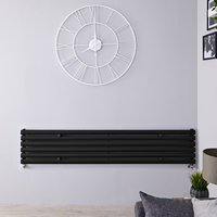 Design Heizkörper Horizontal Mattschwarz 354mm x 1780mm 888W (einlagig) - Revive