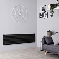 Design Heizkörper Horizontal Mattschwarz 472mm x 1600mm 1304W (einlagig) - Revive