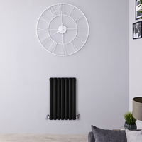 Design Heizkörper Horizontal Mattschwarz 635mm x 413mm 652W (doppellagig) - Revive