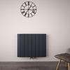 Design Heizkörper Horizontal Mittelanschluss - Aluminium Anthrazit 600 x 755mm 1024W,  von Hudson Reed