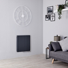 Design Heizkörper Horizontal Mittelanschluss versetzt 635x590mm 1042W Anthrazit - Hudson Reed