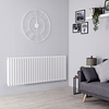 Design Heizkörper Horizontal Mittelanschluss versetzt Weiß 635x1647mm doppellagig - Hudson Reed