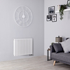 Design Heizkörper Horizontal Mittelanschluss versetzt Weiß 635x826mm 1461W,  von Hudson Reed