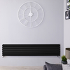 Design Heizkörper Horizontal Schwarz 354mm x 1600mm 1100W (doppellagig) - Revive