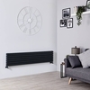 Design Heizkörper Horizontal Schwarz 354mm x 1600mm 1308W (doppellagig) - Sloane