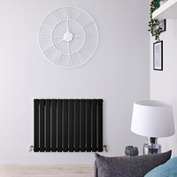 Design Heizkörper Horizontal Schwarz 635mm x 840mm 751W (einlagig) - Delta