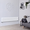 Design Heizkörper Horizontal Weiß 354mm x 1780mm 1426W (doppellagig) - Sloane