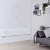 Design Heizkörper Horizontal Weiß 354mm x 1780mm 820W (einlagig) - Sloane