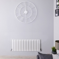 Design Heizkörper Horizontal Weiß 400mm x 1000mm 770W (einlagig) - Revive